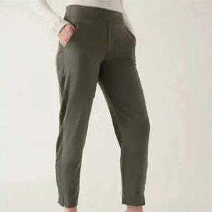 Athleta Womens Size 2 Brooklyn Ankle Pant Lightweight Travel Pants Green 198671